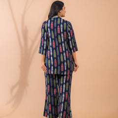 Blue Co-Ord Set with Palazzo Pants