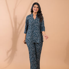 Dark Green Co-Ord Set with Palazzo Pants