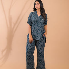 Dark Green Co-Ord Set with Palazzo Pants