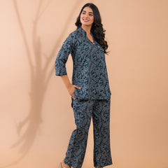 Dark Green Co-Ord Set with Palazzo Pants