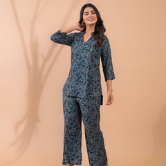 Dark Green Co-Ord Set with Palazzo Pants