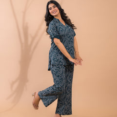 Dark Green Co-Ord Set with Palazzo Pants