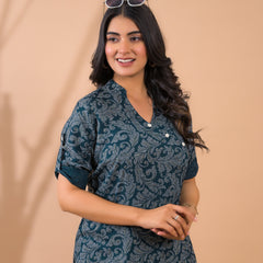 Dark Green Co-Ord Set with Palazzo Pants