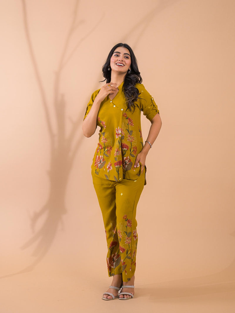 Mustard Co-Ord Set with Palazzo Pants