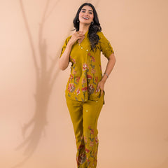 Mustard Co-Ord Set with Palazzo Pants