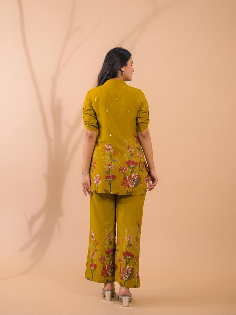 Mustard Co-Ord Set with Palazzo Pants