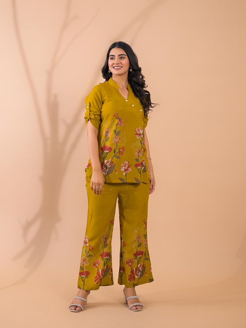 Mustard Co-Ord Set with Palazzo Pants