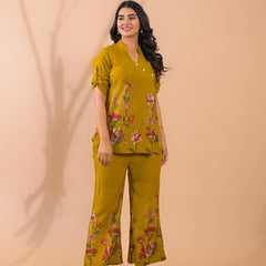 Mustard Co-Ord Set with Palazzo Pants