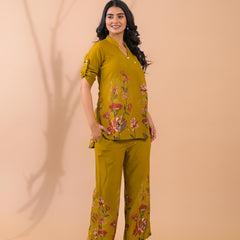 Mustard Co-Ord Set with Palazzo Pants