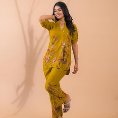 Mustard Co-Ord Set with Palazzo Pants
