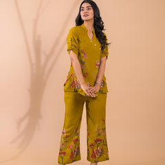 Mustard Co-Ord Set with Palazzo Pants