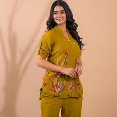 Mustard Co-Ord Set with Palazzo Pants