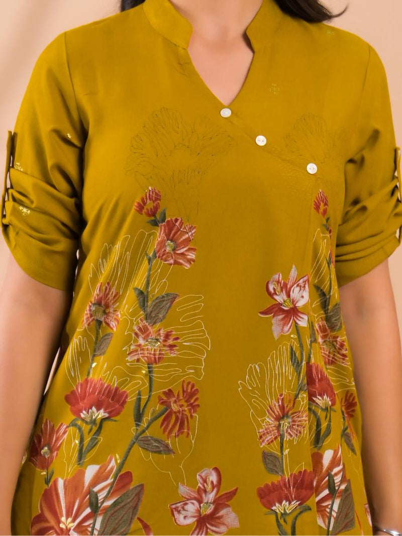 Mustard Co-Ord Set with Palazzo Pants