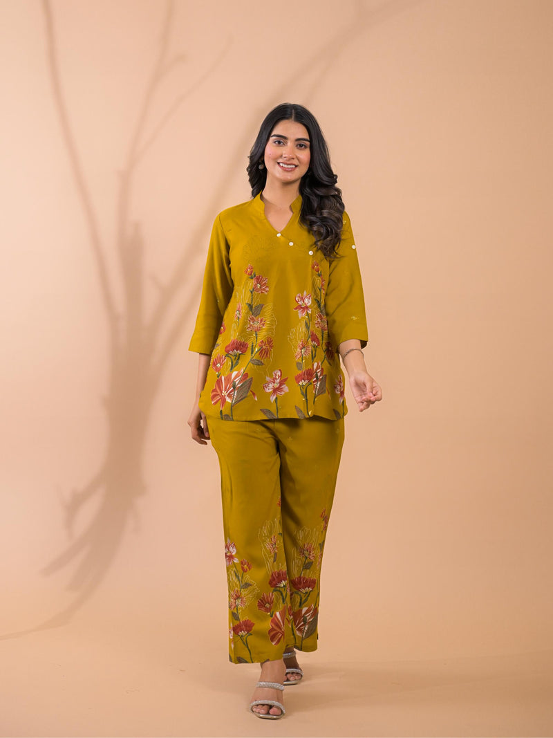 Mustard Co-Ord Set with Palazzo Pants