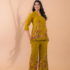 Mustard Co-Ord Set with Palazzo Pants