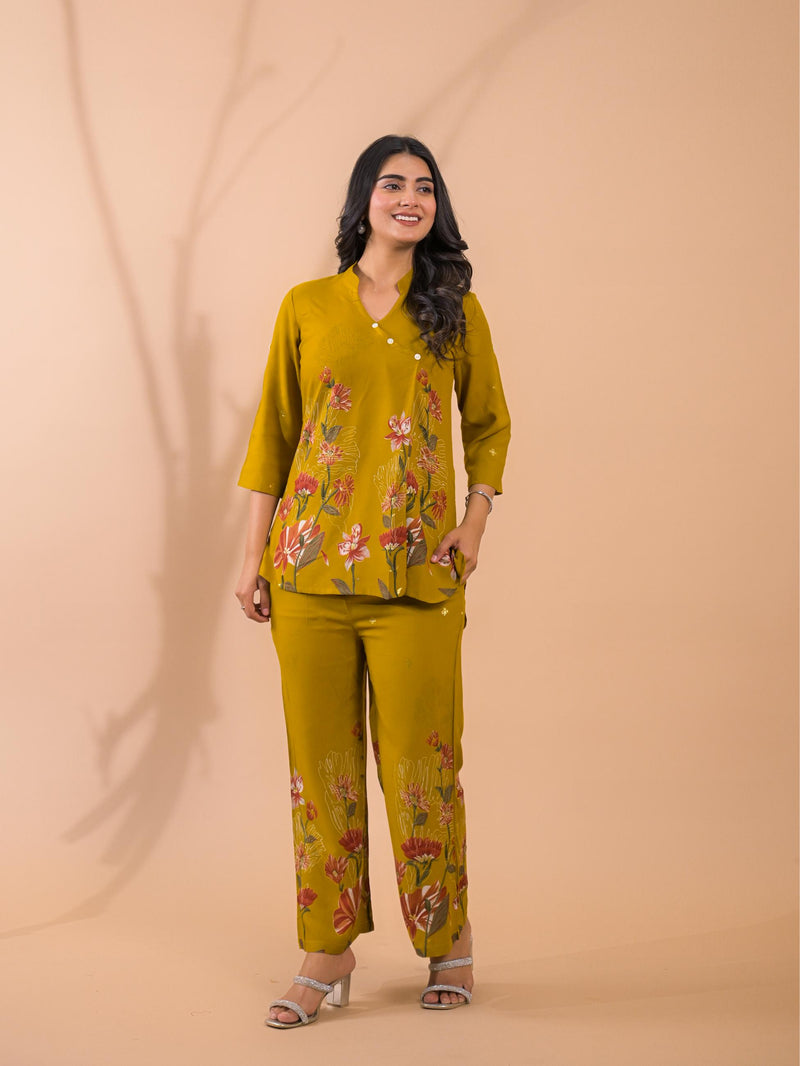 Mustard Co-Ord Set with Palazzo Pants