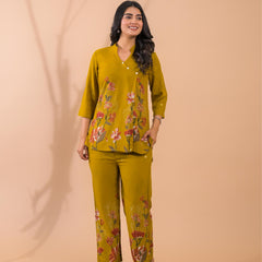 Mustard Co-Ord Set with Palazzo Pants