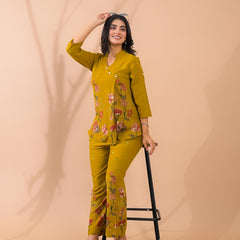 Mustard Co-Ord Set with Palazzo Pants