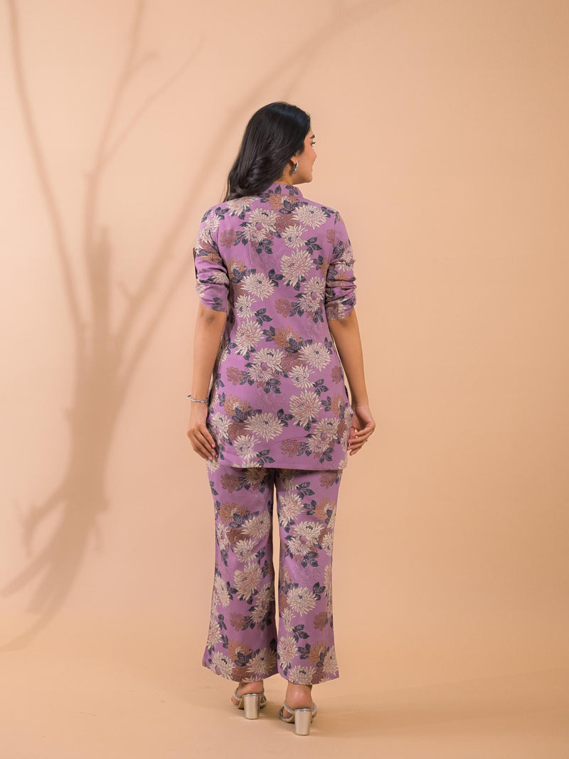 Purple Co-Ord Set with Palazzo Pants