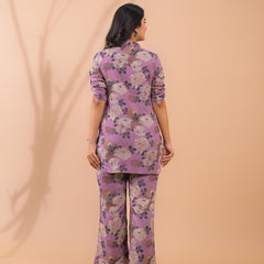 Purple Co-Ord Set with Palazzo Pants