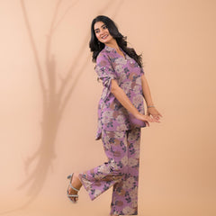 Purple Co-Ord Set with Palazzo Pants