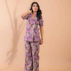 Purple Co-Ord Set with Palazzo Pants