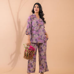 Purple Co-Ord Set with Palazzo Pants