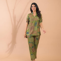 Green Co-Ord Set with Palazzo Pants