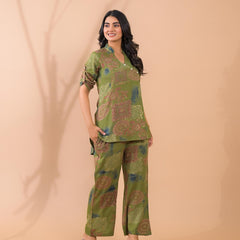 Green Co-Ord Set with Palazzo Pants
