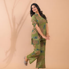 Green Co-Ord Set with Palazzo Pants