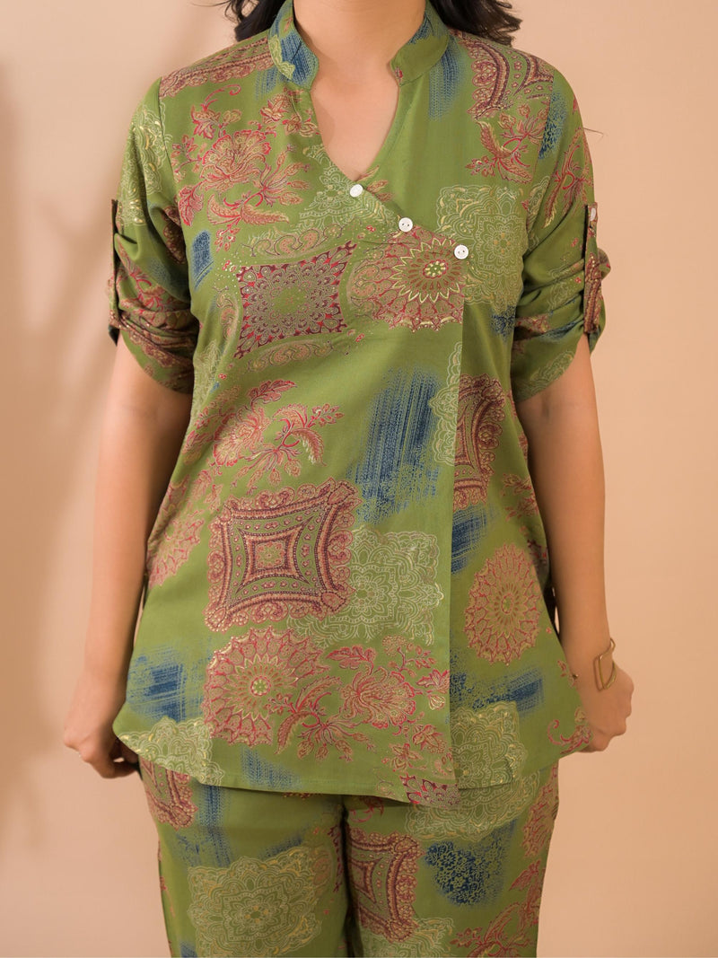 Green Co-Ord Set with Palazzo Pants