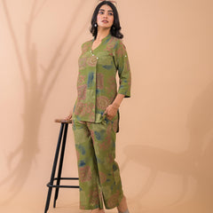 Green Co-Ord Set with Palazzo Pants