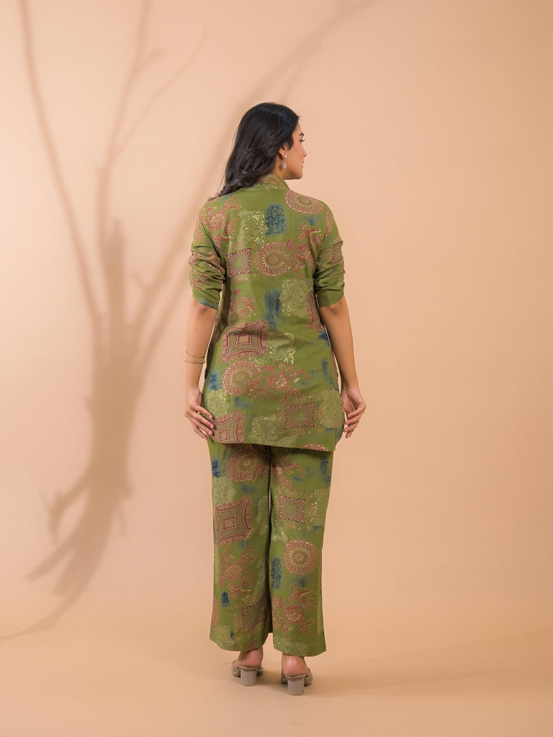 Green Co-Ord Set with Palazzo Pants