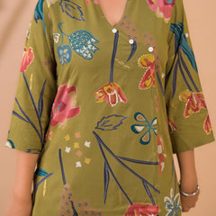 Moss Green Co-Ord Set with Palazzo Pants