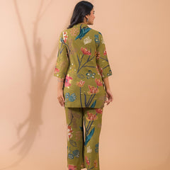 Moss Green Co-Ord Set with Palazzo Pants