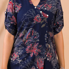 Navy Blue Co-Ord Set with Palazzo Pants