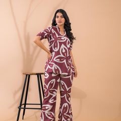 Maroon Co-Ord Set with Palazzo Pants