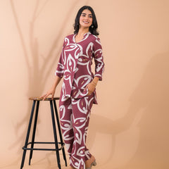 Maroon Co-Ord Set with Palazzo Pants