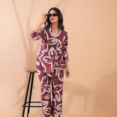 Maroon Co-Ord Set with Palazzo Pants