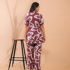 Maroon Co-Ord Set with Palazzo Pants