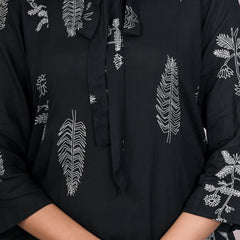 Chic Black Botanical Print Co-Ord Set