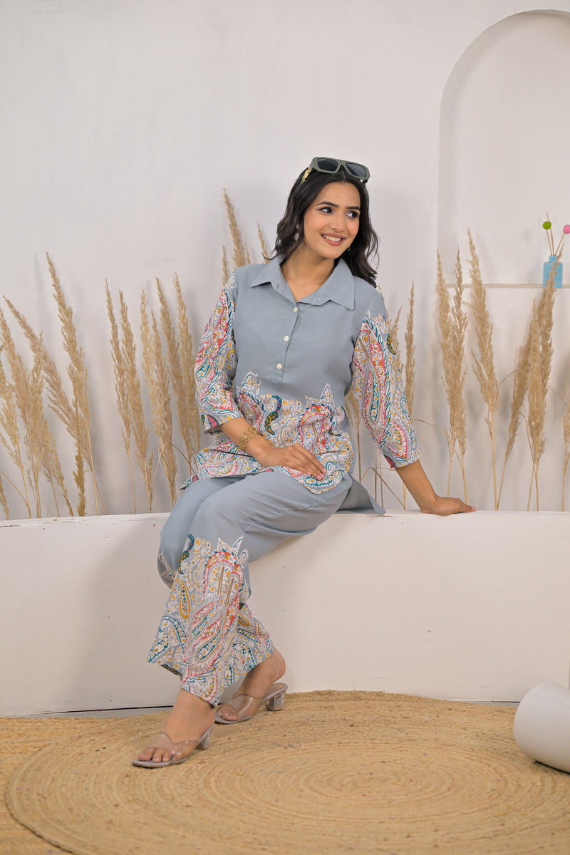 Ethnic printed kurti pant co ord set
