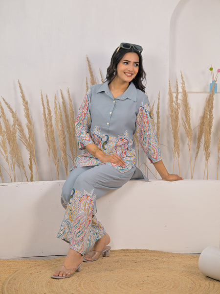 Ethnic printed kurti pant co ord set
