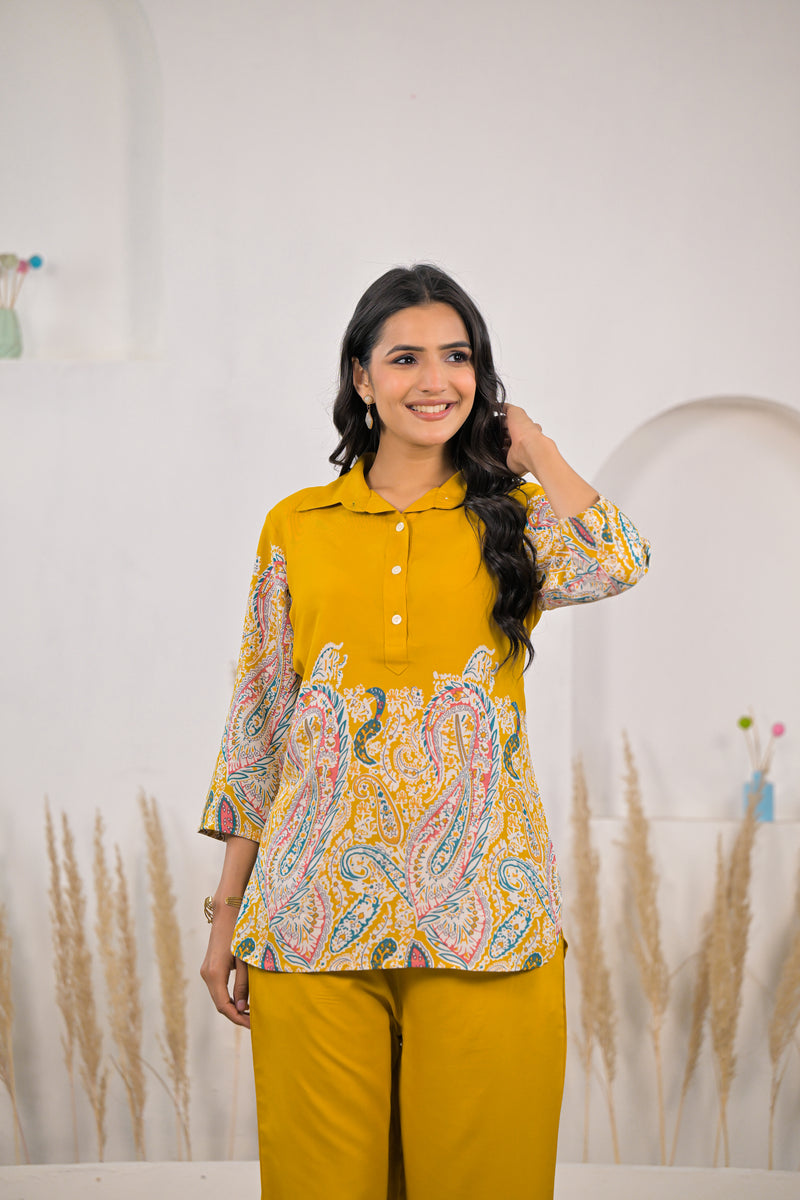 Women casual wear rayon co ord set
