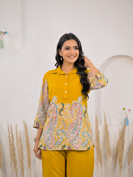 Women casual wear rayon co ord set
