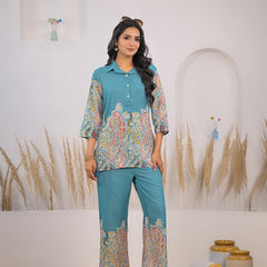 Daily wear female rayon co ord set design