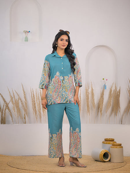 Daily wear female rayon co ord set design