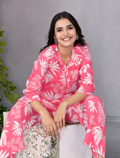 Palm Pink Lounge Wear