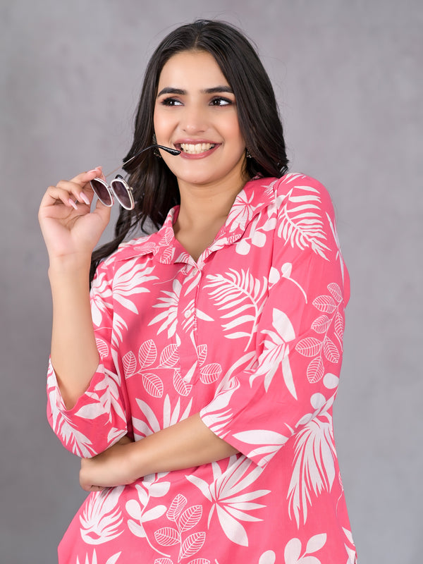 Palm Pink Lounge Wear