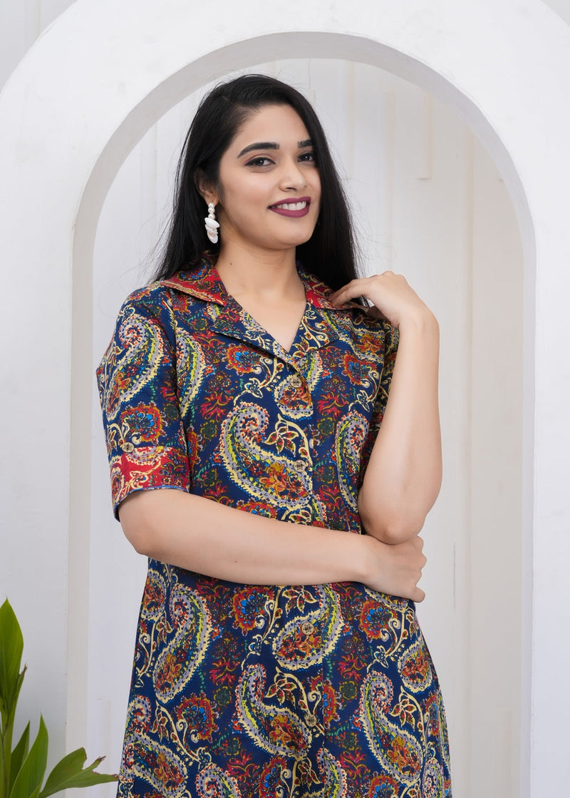 Paisley Printed Midi Dress